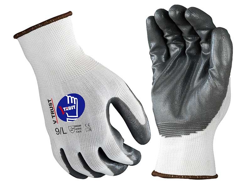 GN100-Nitrile Palm Dipped Smooth Safety Working Gloves