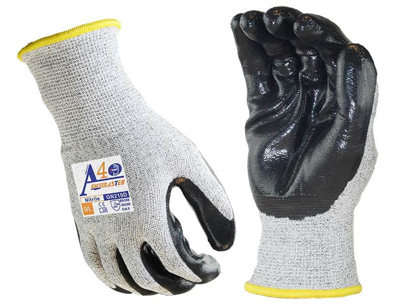 GN219D-Nitrile Palm Dipped Smooth Anti-Cut A4 Level D Work Gloves