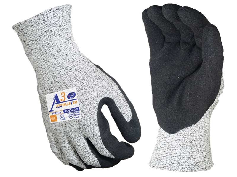 GN300C-Sandy Nitrile Palm Dipped Anti-Cut Level A3/C Work Gloves