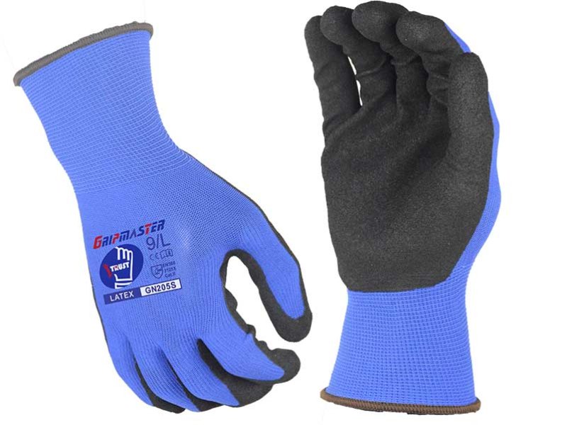 GN205S-Sandy Nitrile Palm Coated Nylon+Spandex Liner Work Gloves