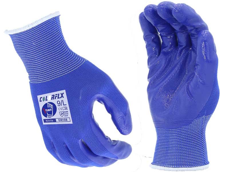 GN108-Nitrile Palm Coated Smooth Finish Hand Safety Working Gloves