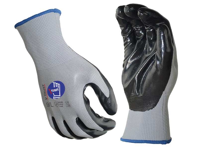 GN200-Nitrile Palm Coated Smooth Nylon Work Gloves