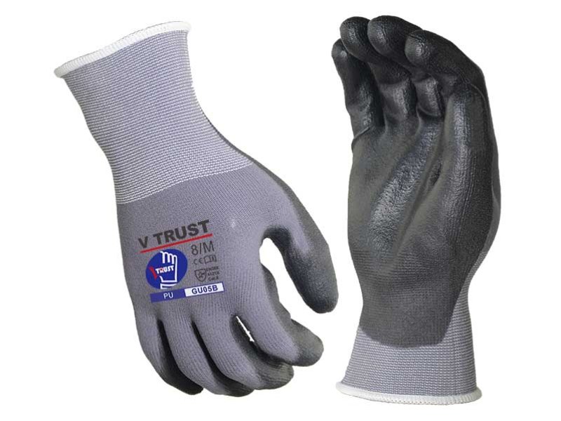 GU05B-High Quality PU Work Gloves 15Gauge Nylon+Spandex