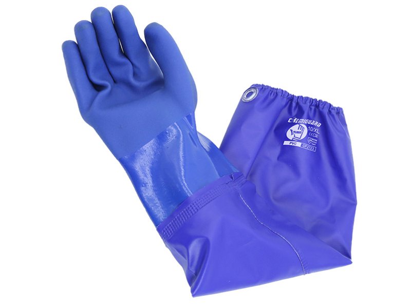 GP2723-Long Sleeves Sandy PVC Coated Safety Working Gloves