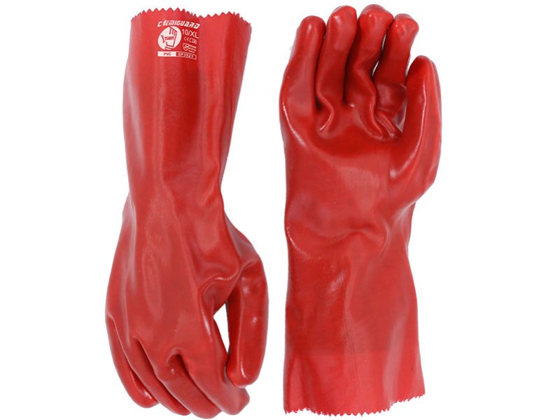 GP3521-Red PVC Fully Dipped Safety Work Gloves Smooth Finish