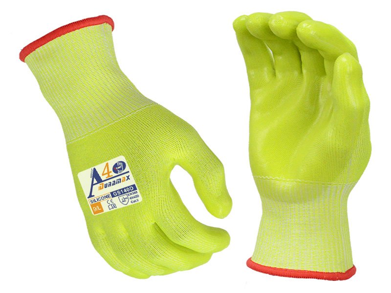 GS140D-Silicon Palm Coated Smooth Cut Resistant Safety Work Gloves