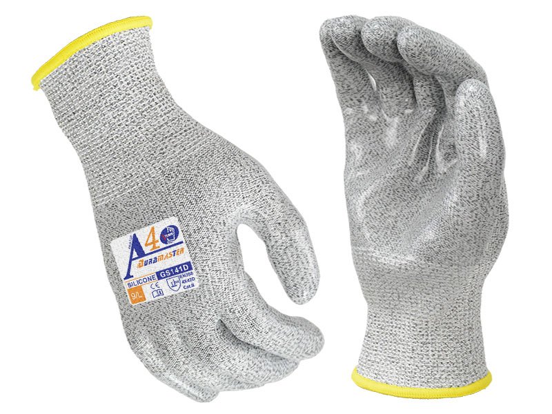 GS141D-Silicon Palm Coated Cut Resistant Safety Working Gloves