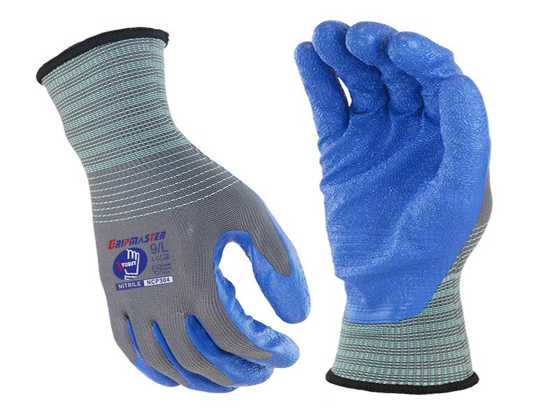 NCP304-Brand New Nitrile Palm Crinkle Work Gloves