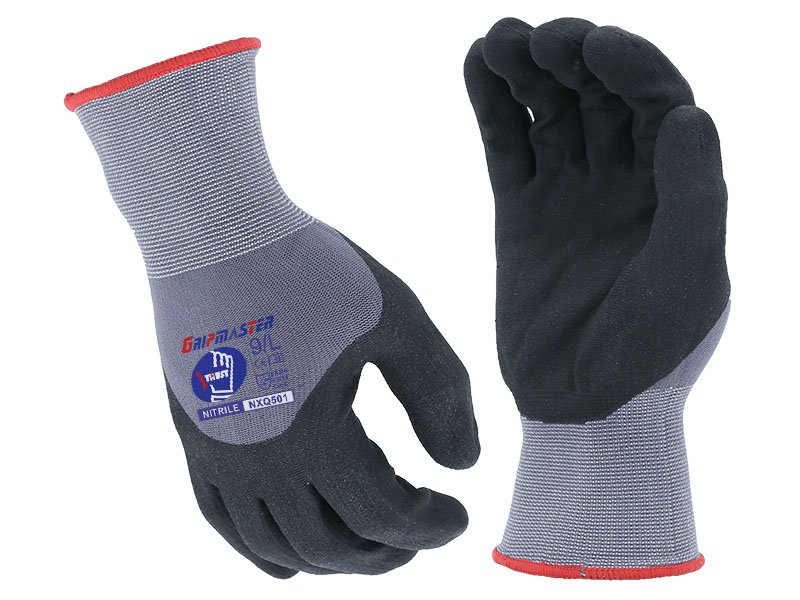 NXQ501-Micro Foam Sandy Nitrile Half Coated Safety Working Gloves