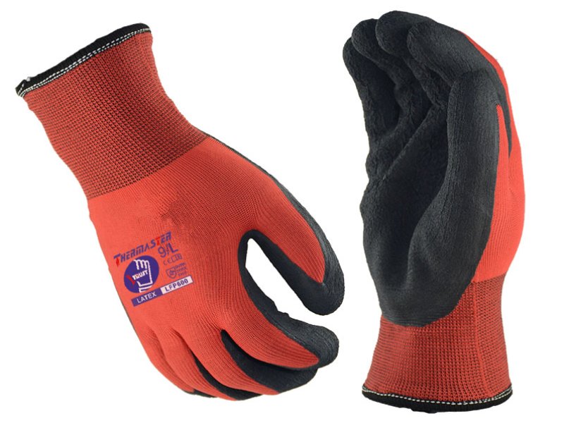 LFP600-Latex Palm Coated Foam Crinkle Double Layers Liner Winter Gloves