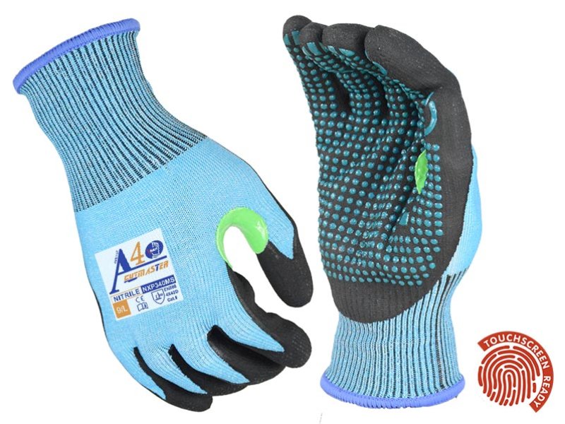 NXP340MS-Black Nitrile Micro Foam＋Dots Palm Coated Work Gloves