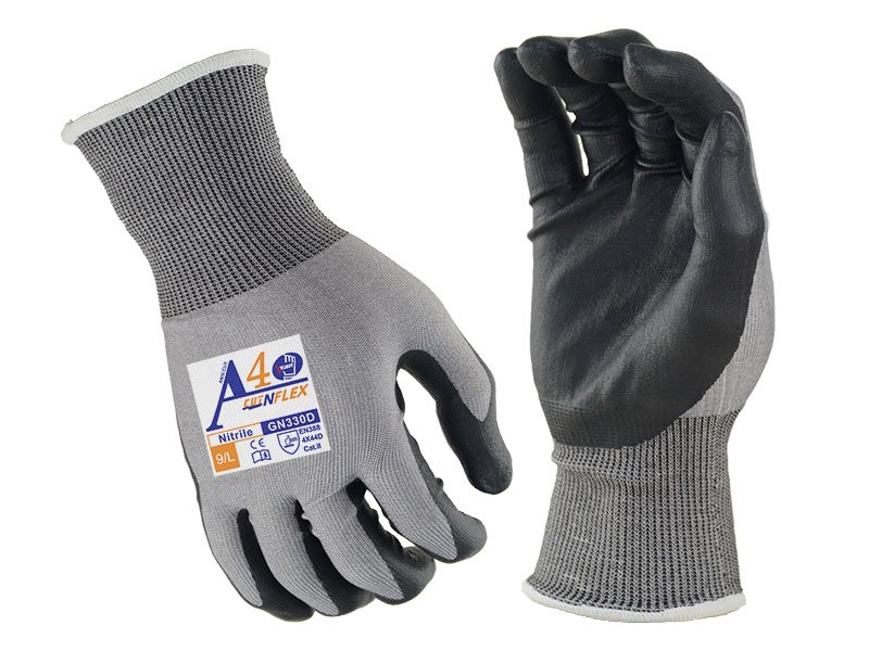 NSP840D-CutNFlex™ Series Foam Nitrile Palm Coated with 18G Anti-Cut Liners Level A4/D Safety Working Gloves