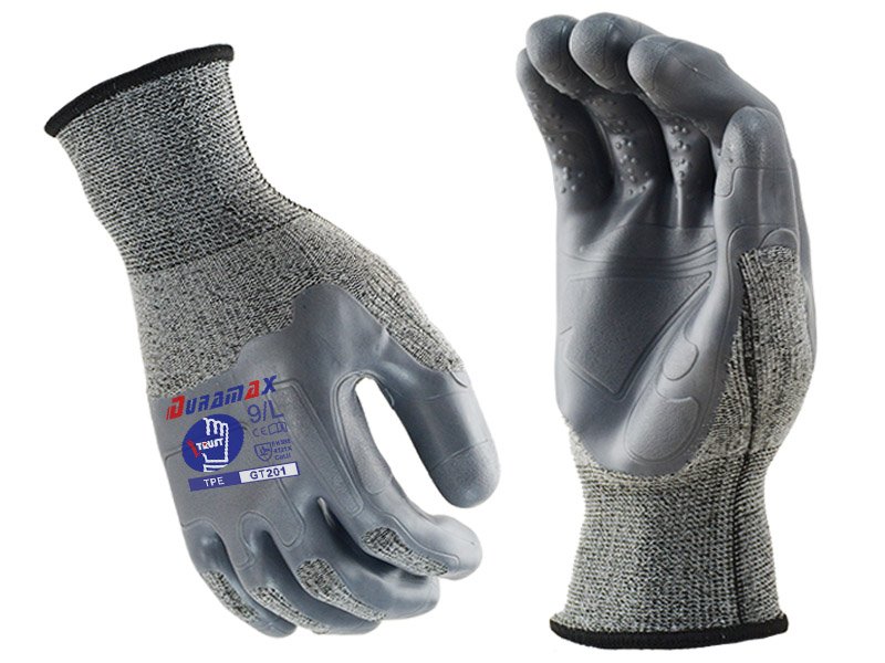 EQ301-Abrasion Resistant Durable TPE 3/4 Dipped Heavy Duty Safety Working Gloves