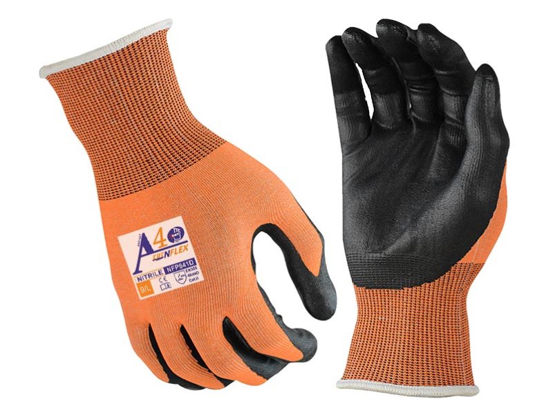 NFP841D-Black Nitrile Micro Foam Palm Coated Work Gloves